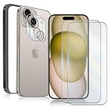 【アンチグレア】 iPhone 15 Plus 用 アンチグレア ガラスフィルム (2枚) ＋カメラフィルム (2枚) いPhone 15Plus 保護フィルム さらさら いPほね15Plus さらさらフィルター 15プラス 強化ガラス 画面 保護シート サラサラでゲーム専用 【指紋 防止/ゲーム/マット/反射防止/滑り防止】 ガイド枠 付き