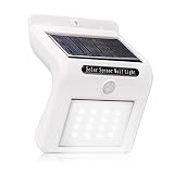 SUNRITELEDセンサーライト ソーラーライト 太陽光発電 防犯ライト 玄関ライト 16 LED屋外照明高輝度 ワイヤレス 人感センサー搭載 (ホワイト)