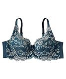 [ニッセン] ブラジャー 脇高フルカップブラジャー（チューリップ柄）（日本製レース）（トリンプ）（n、FULLRE） エバーグリーン系 G75