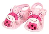 【SEBLES】ベビー 赤ちゃん 女の子 男の子 ファーストシューズ ユニセックス 靴 サンダル チェック ソフトカラー アニマル きりん キリン コットン 綿 夏(ピンク,13)