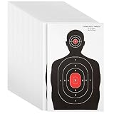 Juvale ペーパーシューティングターゲット 射撃場用 - 50パック 14 x 22インチ、シルエット&レッドブルズアイ - ピストルターゲット