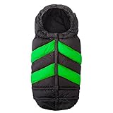 7AM Enfant Blanket 212 Chevron Extendable Baby Bunting Bag Adaptable for Strollers, Black/Neon Green