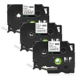 互換 ブラザー工業 TZe-231 白に黒字 2個 TZe-131 透明に黒字 1個 12mm幅 長さ8m ピータッチ P-touch 汎用 テープカートリッジ 3個セット （TZe-231・2個、TZe-131・1個）