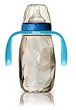 キッズミー 安全素材のおしゃれな哺乳瓶 PPSU製ダイヤモンドボトル(ハンドル付き) 【日本正規品】 6ヶ月から 300ml アクアマリン