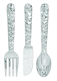Benzara Cutlery Wall Decor Aluminum Utensil, 36/8-Inch, Set of 3 [並行輸入品]