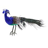 F Fityle 人工孔雀鳥　 人工羽根　装飾用　自然な　 人工 　オーナメント　鮮やか