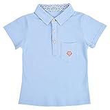 OKIDSO 子供ポロシャツ　男児Tシャツ　ボーイズシャツ　普段着　学校用　旅行用　夏秋新作　吸汗　半袖　襟立て　3カラー　110-150CM　オシャレ (130CM, 青色)