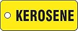 Accuform Signs TCH208 Container Tag, Legend "KEROSENE", 2" Length x 5" Width x 0.080" Thickness, Pol
