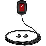 KILIGEN 12V-110V/10A SPST 赤い水滴形のペーストタイプのボタンスイッチ、フォグドライビングライト、ネオンライト、LEDライトバー用のオフ/オンスイッチ（1mワイヤ付き）