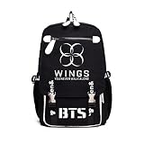 韓流グッズ 可愛 ファッション BTS 防弾少年団 Bangtan Boys 花様年華Young Forever THE WINGS TOUR 2017 バッグ リュックサック (ブラック)