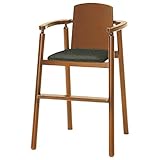 オリバー ダイニング キッズチェア 木製 ビニールレザー張り ミディアムブラウン×チャコールグレー (S・CK-201・MB+CL-26M)