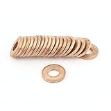 uxcell　フラット　銅　クラッシュワッシャー　密封リング　ガスケット 20個入り　7mmx16mmx2mm