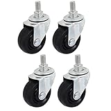 uxcell キャスターホイール 金属 PP M8x15mm 360度回転 ボールベアリング トロリーキャスター 4個入り
