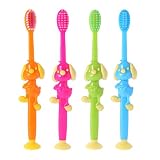 Thobu 4ピース キュート カートゥーン ベア ソフト ベビー 子供 歯ブラシ オーラルクリーナー 歯科ケアツール