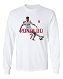 ホワイトCristiano Ronaldo Real Madridエアサッカーメンズ長袖Tシャツ