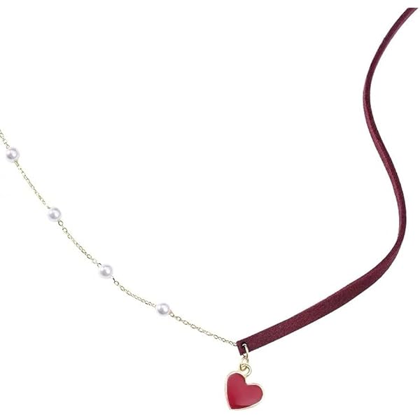 Amazon | AIKS 赤 チョーカー レディース レザー レッド ゴールド