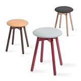 イタリア製 ブナ無垢材ピッコロスツール　ナチュラルコットン (ウォールナット)