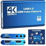BotthHealth 4K HDMI キャプチャーボード パススルー 1080P 60FPS USB3.0 ゲームキャプチャー ビデオ フルHD 60Hz ビデオキャプチャー ゲーム実況生配信、会議、ライブビデオ配信、画面共有、録画に適用 Switch、Xbox One、OBS Studio、Zoom対応 電源不要 (ブルー)
