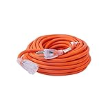 ALEKO ECOI143G50FT ETL Heavy Duty Indoor/Outdoor 50' Extension Cord SJTW Lighted Plug 14/3 Gauge, Or