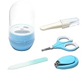 Buba Genie ベビー用 爪のこだわりお手入れセット 0-5歳児 (ブルー)