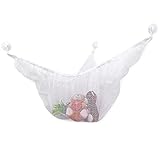 Yuena Care 子供玩具収納 吊り下げ式 収納用ネット 片付けネット おもちゃハンモック ぬいぐるみ 片付け 収納 お風呂 子供 部屋 室内用 保育園用 多用途 オシャレ ホワイト