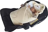 BlueberryShop Signature for CARSEAT (3 point harness) Hooded Velour Swaddle Wrap Blanket Sleeping Ba