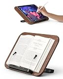 viozon ブックスタンド 卓上 書見台 7.7～21cm 13段高さ調整可能 傾斜台 タブレットスタンド 卓上 絵かきスタンド ノートパソコン 台 木色