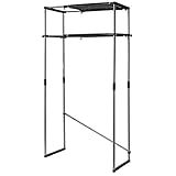 タンスのゲン ランドリーラック 伸縮 スリム 洗濯機 北欧 ブラック 34200017 00