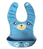 （ZEAMO）ベビー スマート スタート お食事 ソフト エプロン 安心 シリコーン 防水 折り畳み可能【対象月齢:4ヶ月~36ヶ月】 (ブルー)