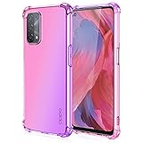 OPPO A54 5G ケース クリア 耐衝撃 透明 グラデーション色 OPPO A74 5G TPUバンパー カバー 薄型 Qi充電対応 擦り傷防止 軽量 PC ストラップホール付き グラデーション OPPO A54 5G/A74 5G/A93 5G ケース 防塵 耐久 人気 （ピンク/紫）RP93-JB-A54-5G-FZ