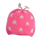 Yuelian(TM) ニット帽 キッズ ベビー ニットキャップ 星柄 ワッチ帽子 子ども 赤ちゃん 防寒 帽子 (適用年齢：4歳～8歳)