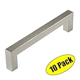 KESキャビネットプルハンドルすべてメタル穴センターsus304ステンレス鋼、つや消し仕上げ 76 MM-Square ブラウン HHP203S76-2-P10