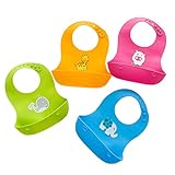 Jolieer 食事用エプロン ロールアップビブ スタイ お食事 離乳食 (4枚セット)