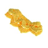 Seliyi ヘッドバンド 赤ちゃん　幼児のヘッドバンド　クラウンかぎ針編みニットヘッドバンド　コスチューム　ソフトで可愛い服装　撮影小道具　新生児のため　黄色