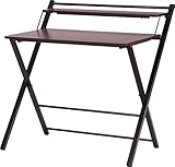 折りたたみ式　フォールディング　棚付きデスク　ダークブラウン　82884