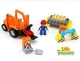 Construction Forklift building bricks set for kids 3+ Duplo compatible parts [並行輸入品]