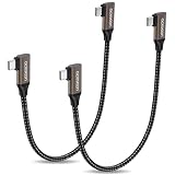aceyoon USB C ケーブル L字 30cm 最大60W L型 オス to オス 1本 短い 30センチ Type-C USB3.1 10Gbpsデータ転送 90度 垂直 ナイロン編み タイプC for iPhone 17 16 シリーズ for Galaxy 等C端子デバイス対応 90 Degree Right Angle Elbow Cable 60W