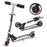 【2023人気バージョン】Ototacam キックボード キッズスクーター 子供 2輪 光る LEDタイヤ スタンド付き 4段階高さ調節可能