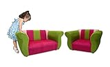 KEET Sofa and Chair Fancy Kid's Set, Pink/Green [並行輸入品]