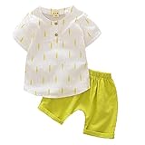 Là vestmon　ベビー服 新生児 キッズ 子供服　シャツ＋半パンツ 綿麻 通気性いい 柔らかい　発汗性いい 生産祝い 敏感肌 春夏