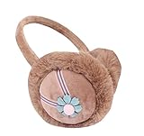 かわいいウサギの子供イヤーマフ耐久性に優れた冬の赤ん坊の耳介はぬいぐるみブラウンと暖かく保ちます