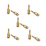 EIGHTNOO バナナプラグ 24k 金メッキ ソルダーレス スピーカーケーブル用 ねじ込み式 ソルダーレス バナナプラグ コネクタ (10本セット（5ペア）)