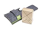 6 Piece Tegu Pocket Pouch Prism Magnetic Wooden Block Set Natural [並行輸入品]