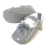 クキート ベビー ボンボン付きエナメルシューズ グレー 50768-007-20