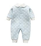 Spinas (スピナス) ベビー ピケ 地 に ホワイト ドット 柄 清楚 な 襟付き カバーオール 長袖 ガールズ ボーイズ 0-15ヶ月 新生児 乳児 全3色（ピンク/スカイブルー/アプリコット