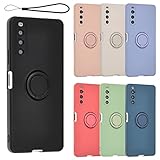 Xperia 10 IV ケース シリコン リング Xperia10IV ソフトケース カバー スマホケース 薄型 保護 耐衝撃 SO-52C SO52C SOG07 エクスペリア10IV au docomo softbank UQmobile ブラック A799X10IVBK