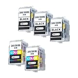 BC-360 BC-361 / BC-340 BC-341 キヤノン用 詰め替えインク 大容量 共用 BC-340/360XL(ブラック)×3+BC-341/361XL(3色カラー)×2 合計5本 説明書付き 個別包装 １年サポート【INK-LINK】