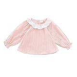 ALLAIBB ベビー服 ワンピース シャツ 長袖 ベルベット ブラウス キッズ 女の子 春 秋 size 110 (ピンク)