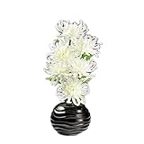 仏縁堂ブランド：光ファイバー使用の光る仏花【7色に変化する煌めくお花　テルミナ：白菊】新盆　初盆　お盆用品　盆提灯　盆花　仏壇用仏具