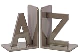 Urban Trends 40203-UT Decorative Wooden AZ Bookend, Grey (Set of 2)